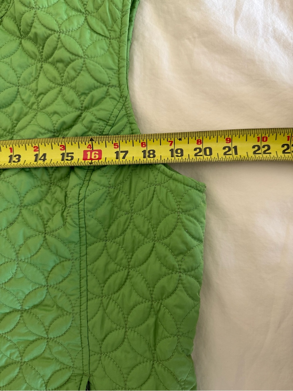 Eddie Bauer Quilted Green Vest - Stand Collar Zip - Picture 9 of 13